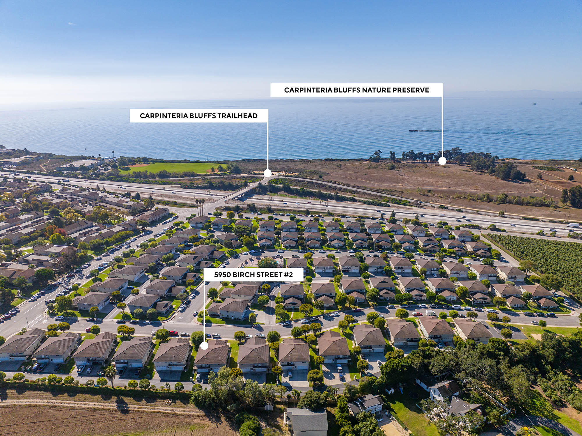 5950 Birch Street, Unit 2 Carpinteria, CA 93013 - Photo 11 of 33 Aerial south - 5950 Birch Street 2