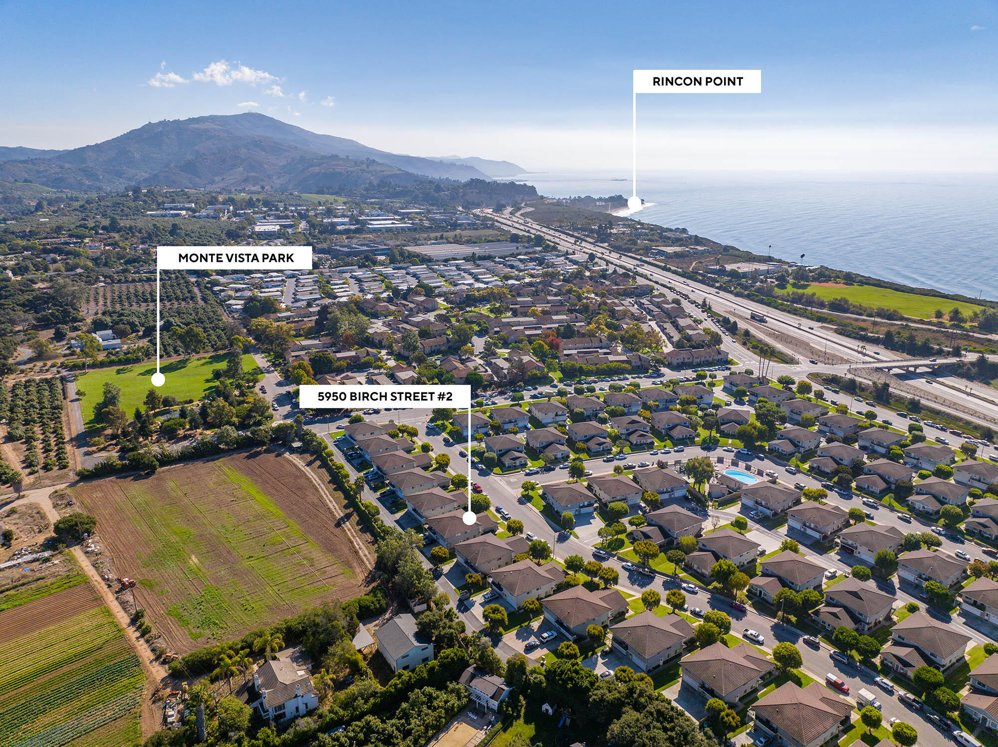 5950 Birch Street, Unit 2 Carpinteria, CA 93013 - Photo 26 of 33 Aerial southeast - 5950 Birch Street 2
