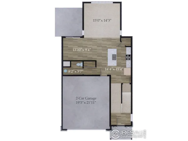 a picture of a bench in front of building