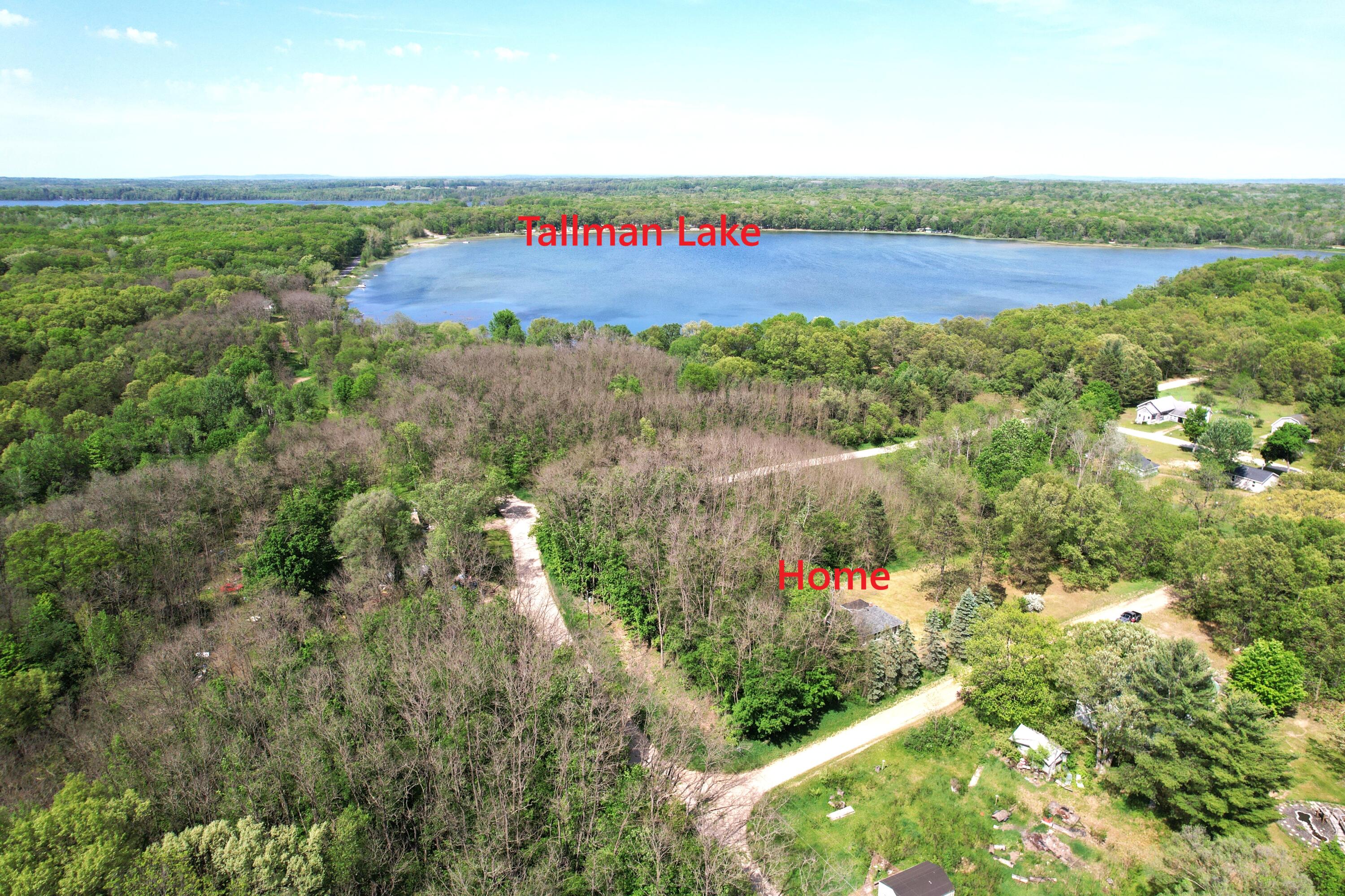 View of home and Tallman lake