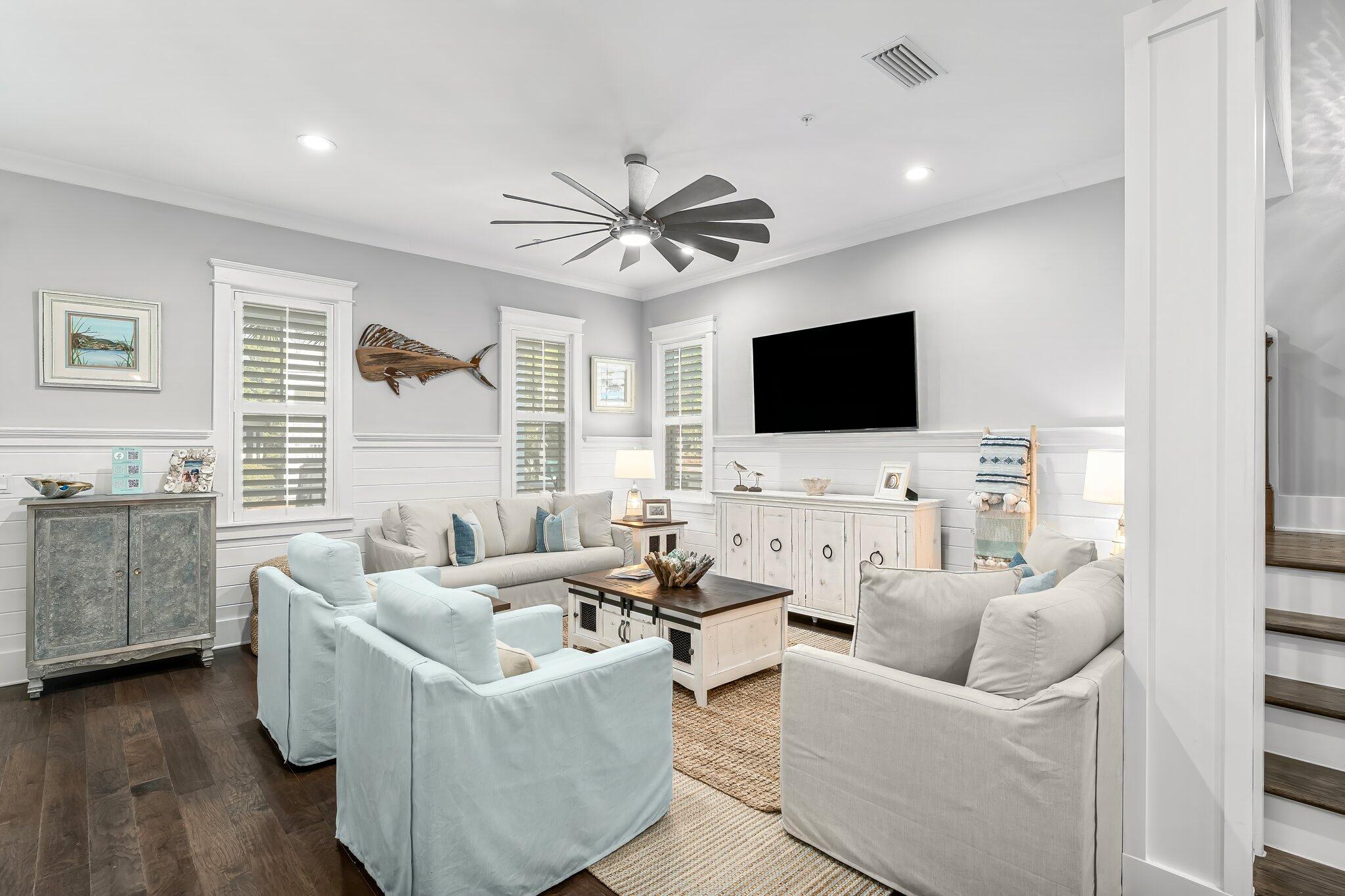 116 Gulfview Way Santa Rosa Beach, FL 32459 - Photo 12 of 59 a living room with furniture and a flat screen tv