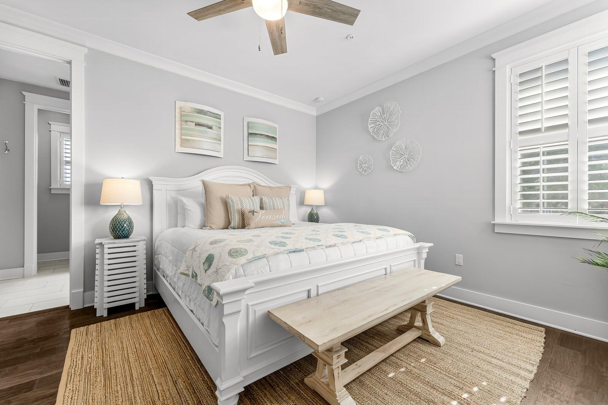 116 Gulfview Way Santa Rosa Beach, FL 32459 - Photo 7 of 59 a bedroom with a bed and wooden floor