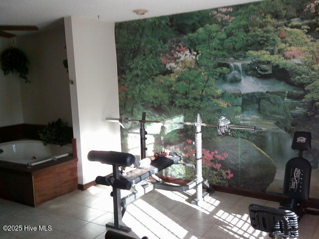 2391 Bill Hooks Road Whiteville, NC 28472 - Photo 25 of 39 Exercise equipment off of the master bathroom with a beautiful mural