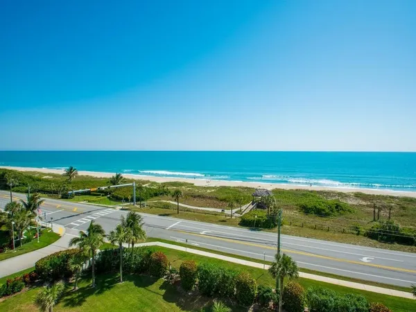 a view of an ocean and beach