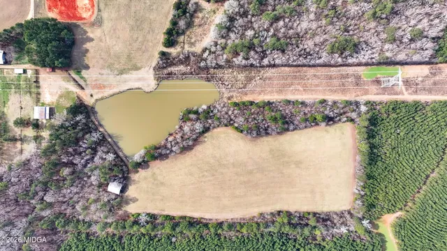 a view of a lake from a yard