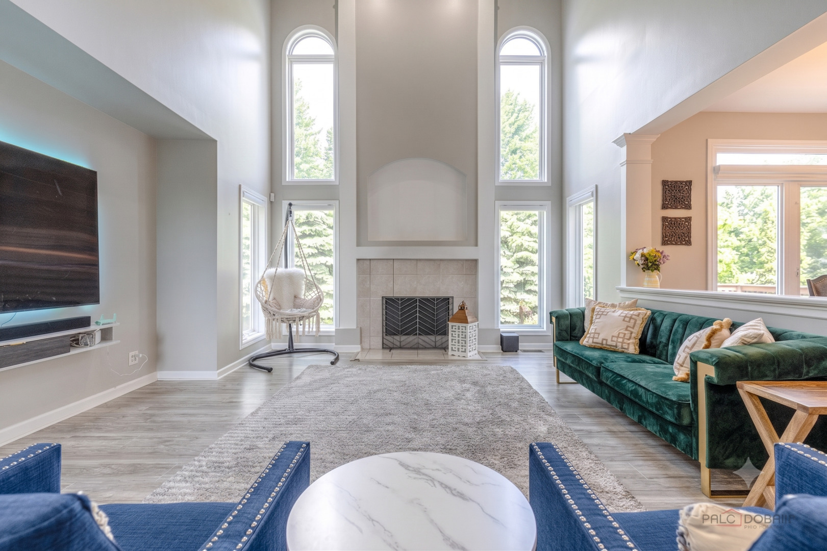 2627 Rutland Road Naperville, IL 60564 - Photo 7 of 38 a living room with furniture and a fireplace