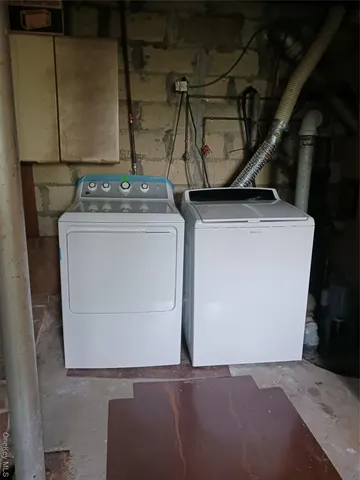 a utility room with a washer and dryer