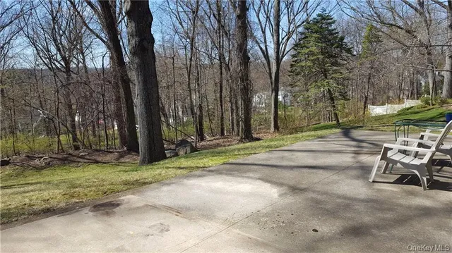 a view of backyard with green space