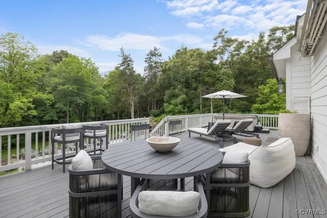 a view of a swimming pool with lounge chair