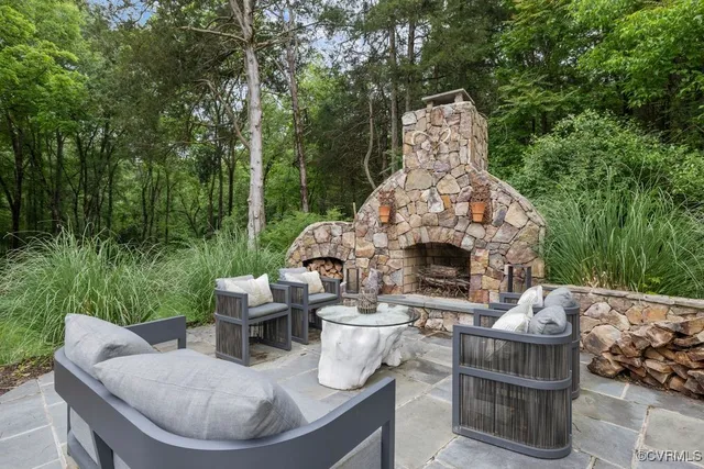 a view of a swimming pool with a patio