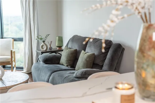 a view of a city with tall buildings