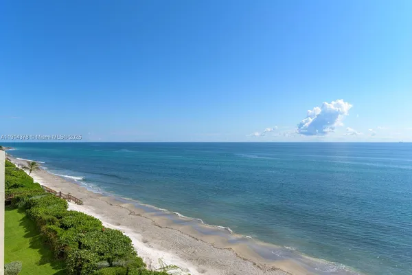 a view of an ocean and beach