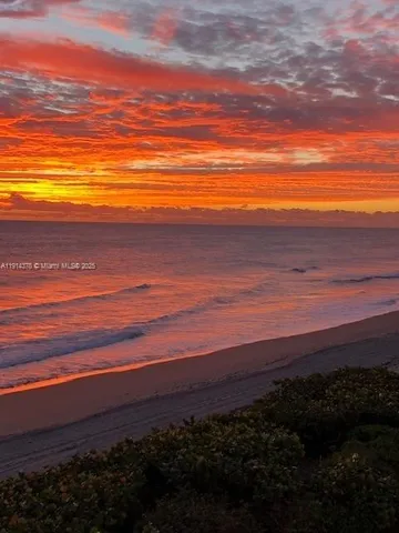 a view of an ocean and beach