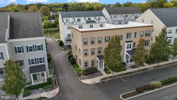 an aerial view of a multi story building
