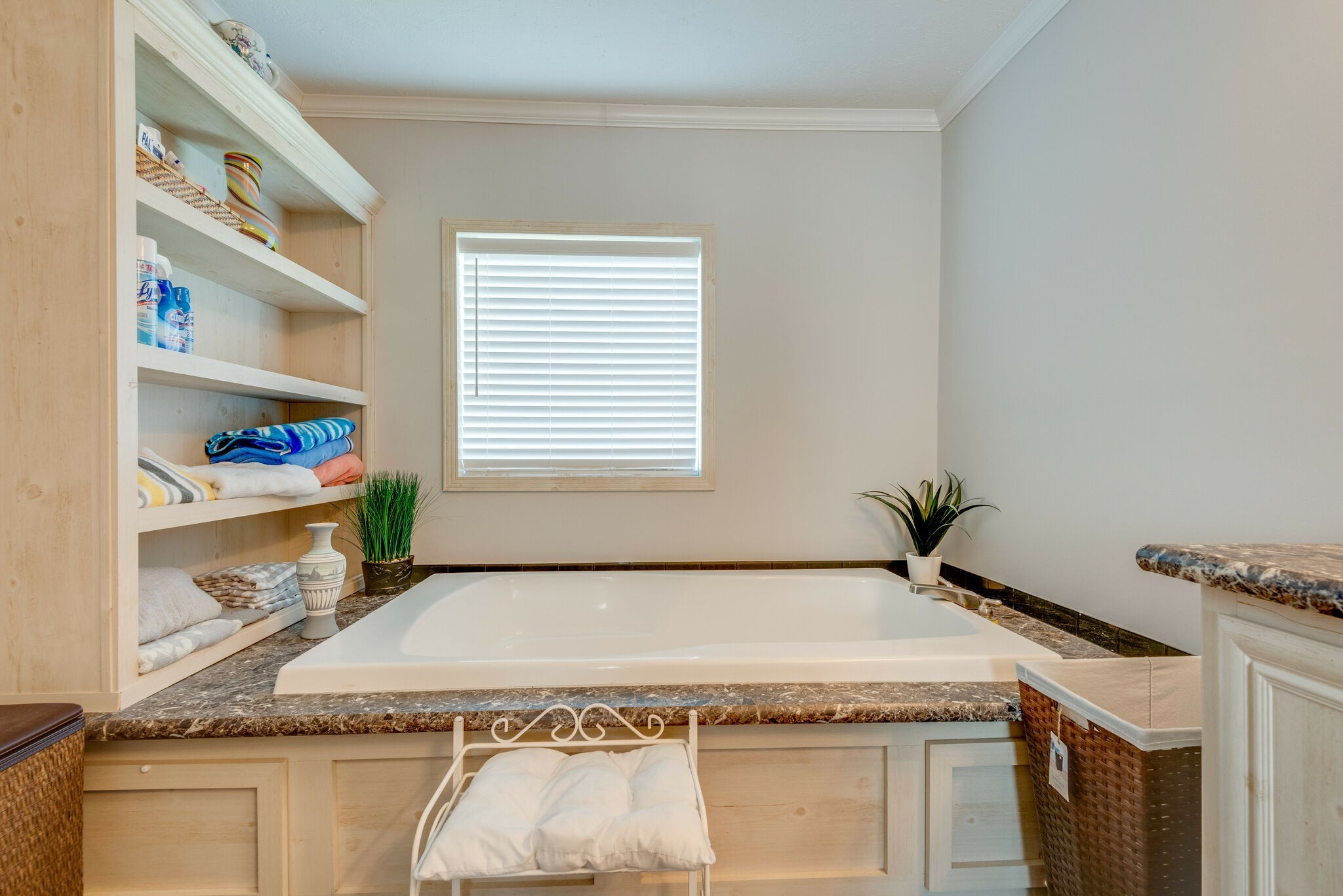 4585 West Tennessee City Road McEwen, TN 37101 - Photo 31 of 55 a bathroom with a granite countertop sink and a mirror