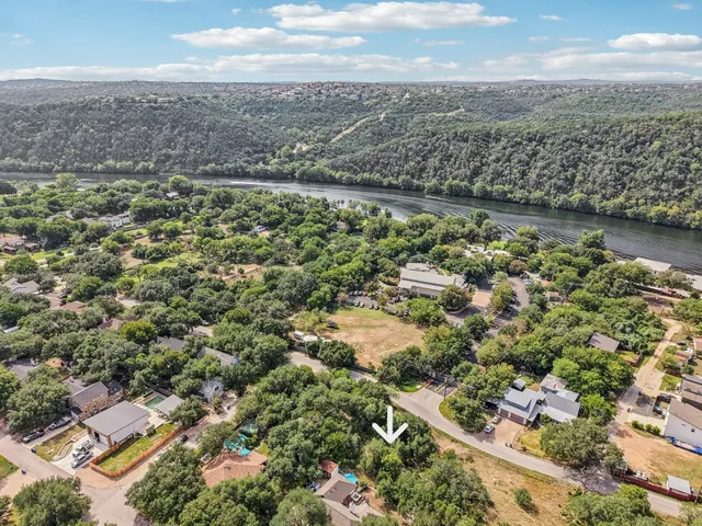 an aerial view of residential building with outdoor space