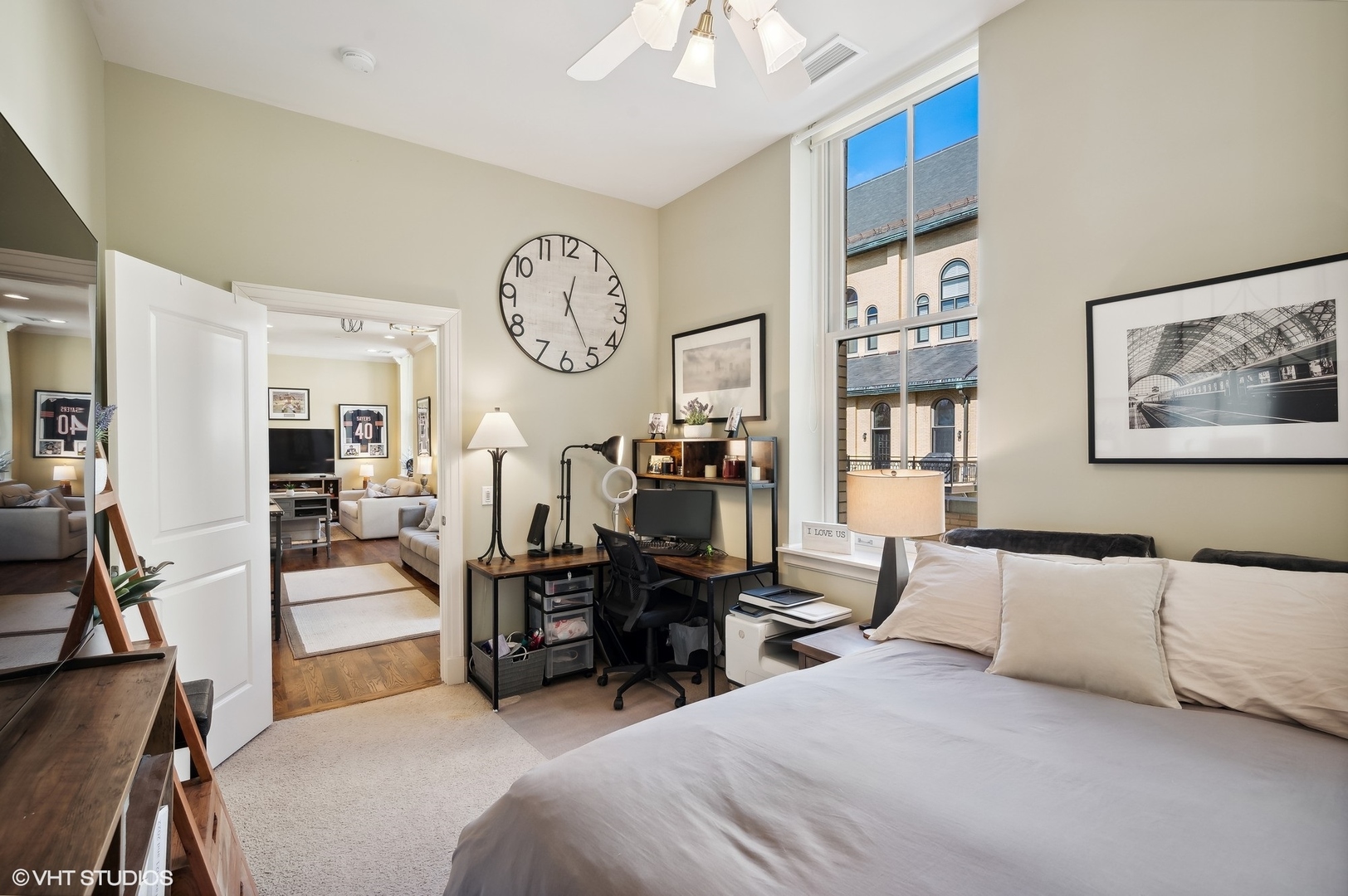 1041 Ridge Road, Unit 217 Wilmette, IL 60091 - Photo 9 of 19 a bedroom with furniture and a large window