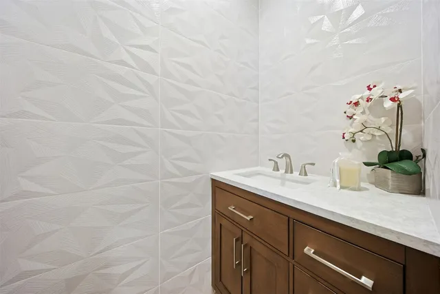 a brick house with a yard