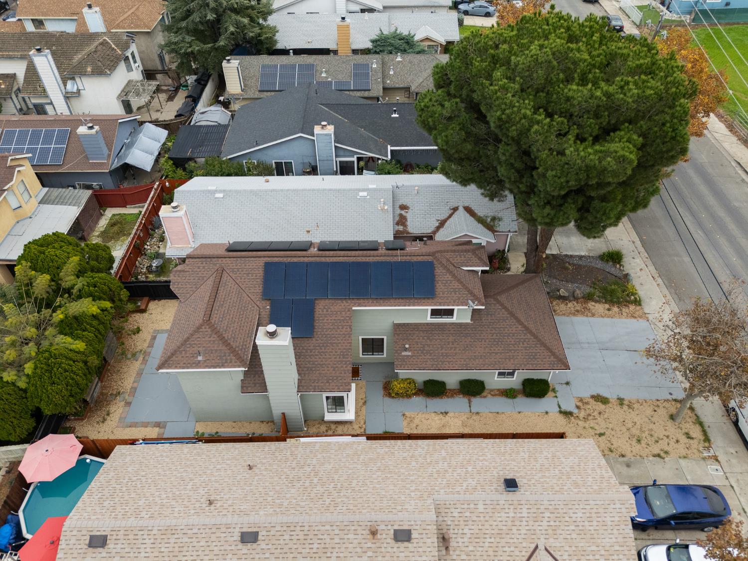 335 West Clover Road Tracy, CA 95376 - Photo 42 of 49 an aerial view of a house with a yard