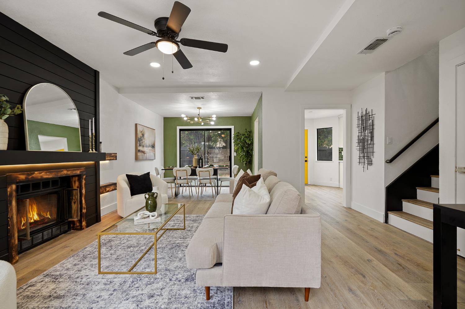 335 West Clover Road Tracy, CA 95376 - Photo 7 of 49 a living room with furniture a window and a fireplace