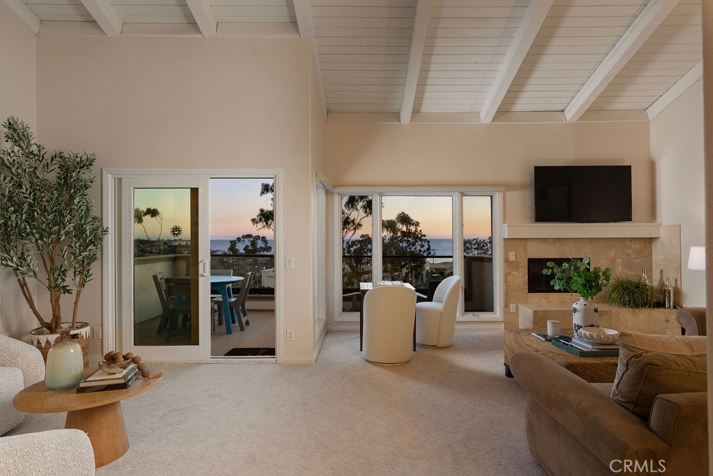 23274 Atlantis Way Dana Point, CA 92629 - Photo 20 of 53 a living room with fireplace furniture and a flat screen tv