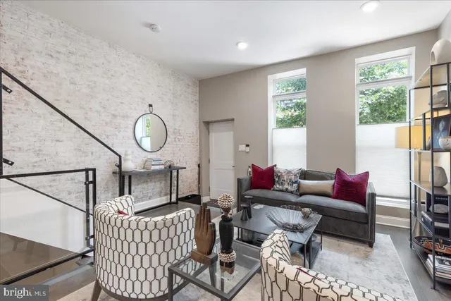 a living room with furniture