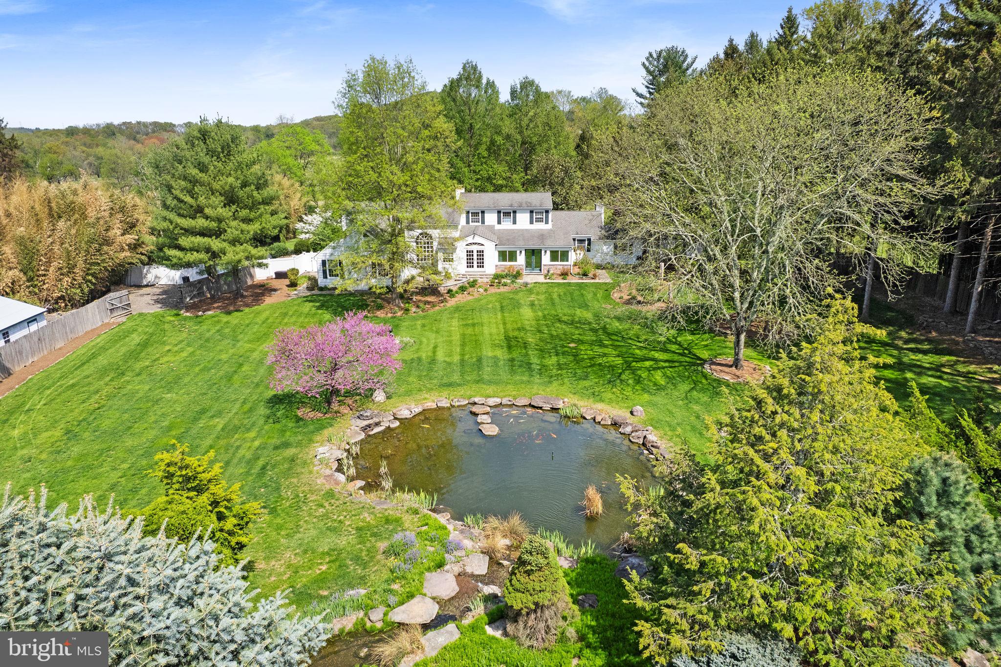 65 Covered Bridge Road New Hope, PA 18938 - Photo 76 of 117 Rear Elevation from Pond
