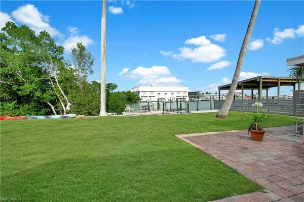 a view of a porch with a yard