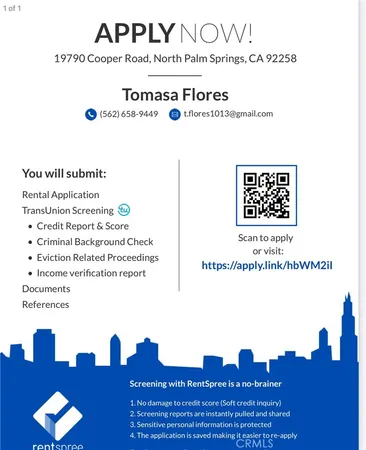 $2,800 | 19790 Cooper Road, Palm Springs, CA 92262