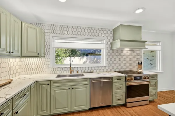 a view of kitchen and microwave