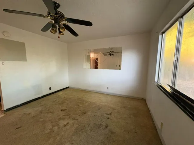 an empty room with a window