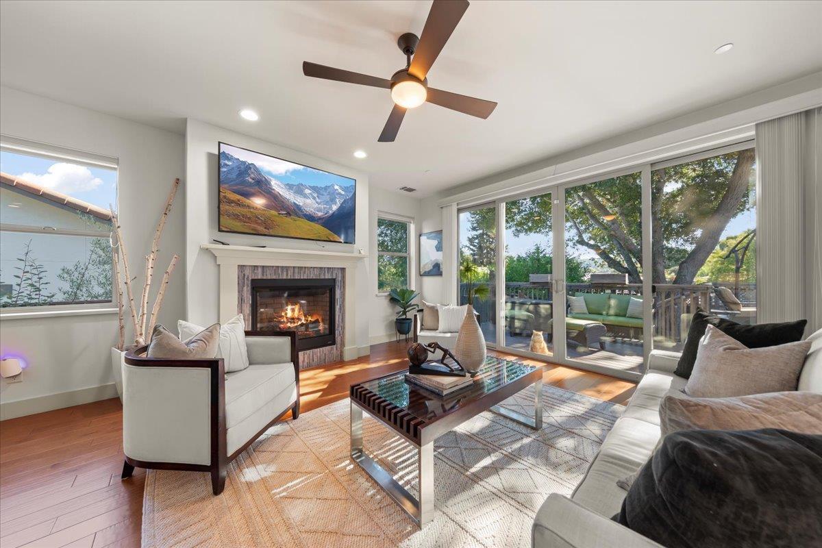 361 Collado Drive Scotts Valley, CA 95066 - Photo 16 of 37 a living room with furniture and a fireplace