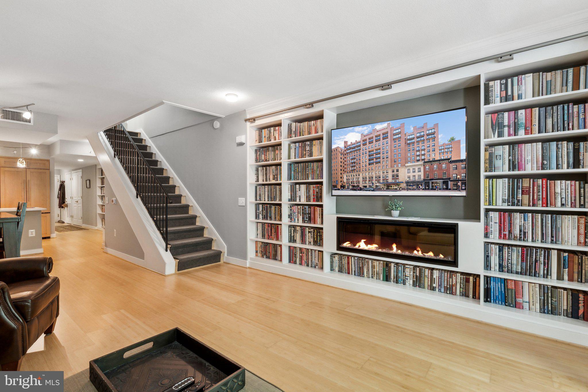 616 E Street Northwest, Unit 213 Washington, DC 20004 - Photo 10 of 80 Stunning Library with Linear Fireplace!