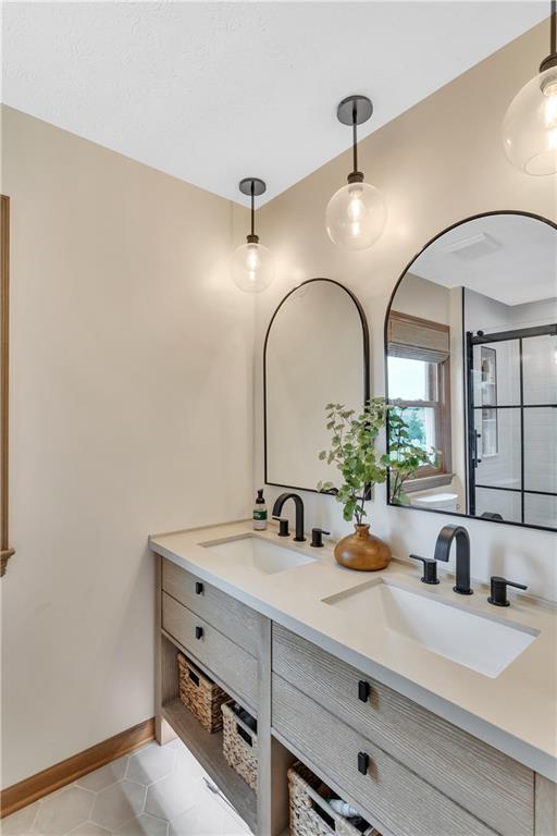 3 Sarah Court Irwin, PA 15642 - Photo 25 of 36 GORGEOUS NEW Primary Bathroom with Double Vanity and Upgraded 3pc Faucets.