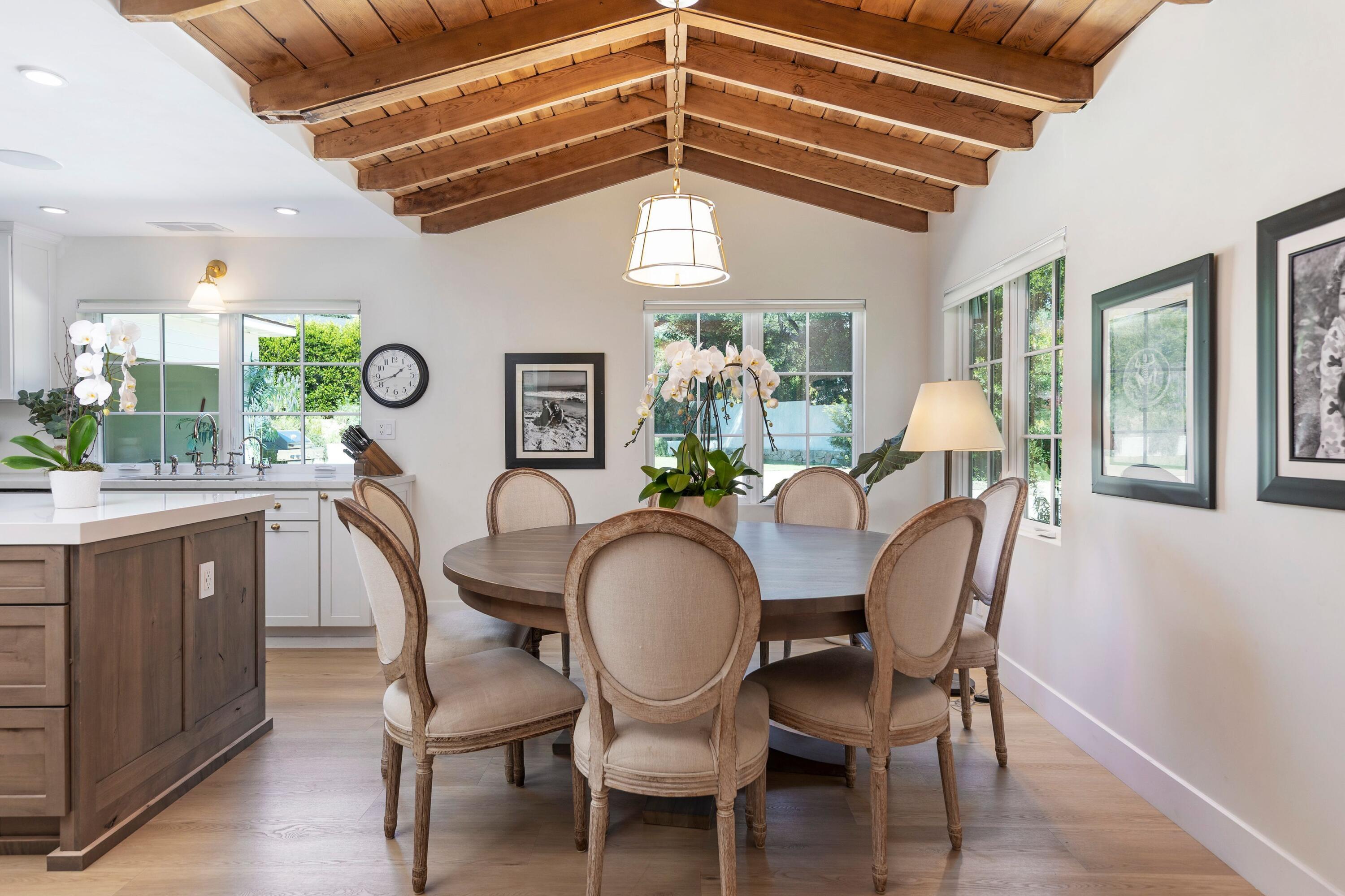 487 Hot Springs Road Santa Barbara, CA 93108 - Photo 5 of 47 a dining room with furniture a chandelier and window