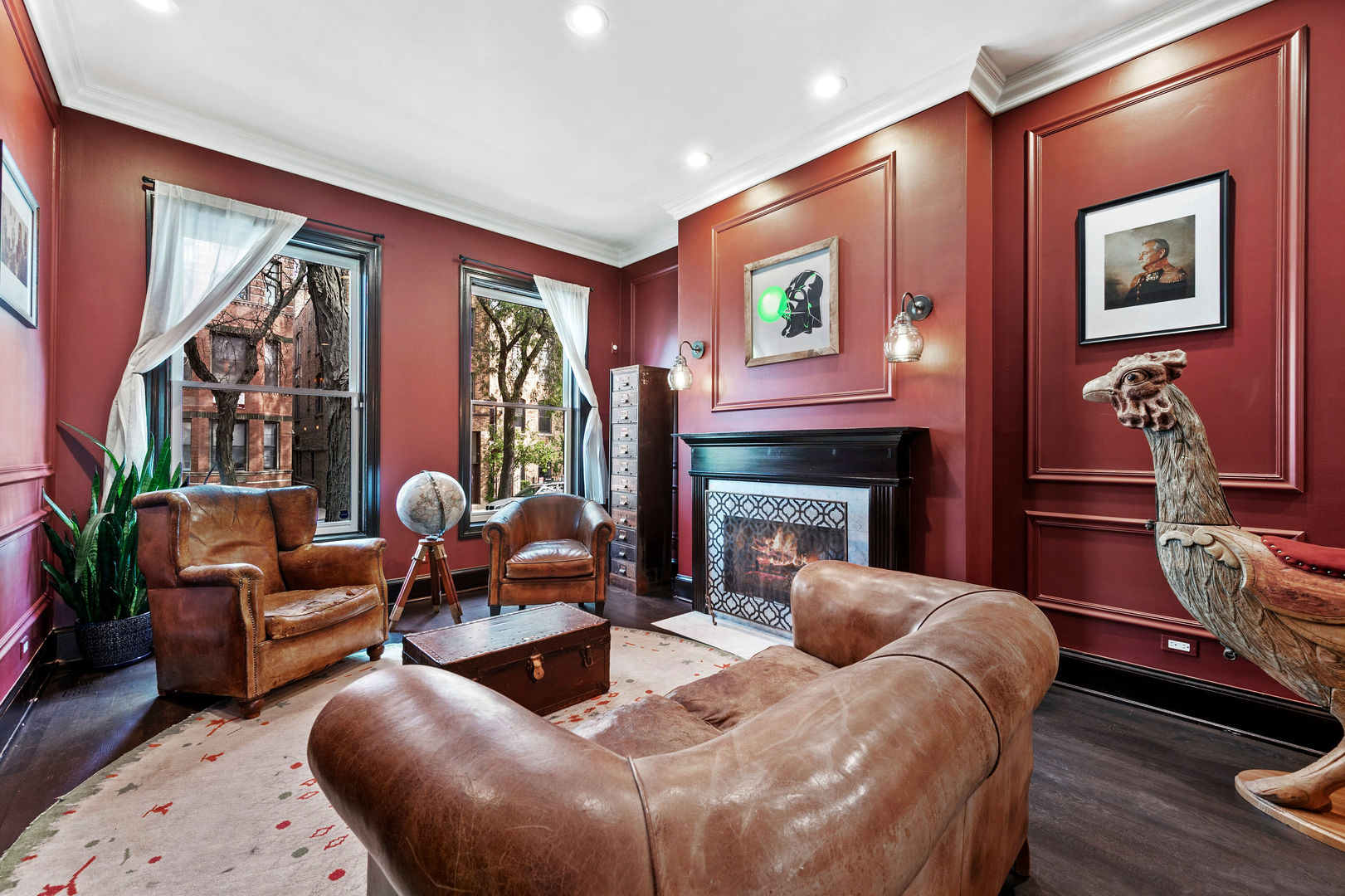 1421 West Lexington Street Chicago, IL 60607 - Photo 4 of 48 a living room with furniture fireplace and flat screen tv