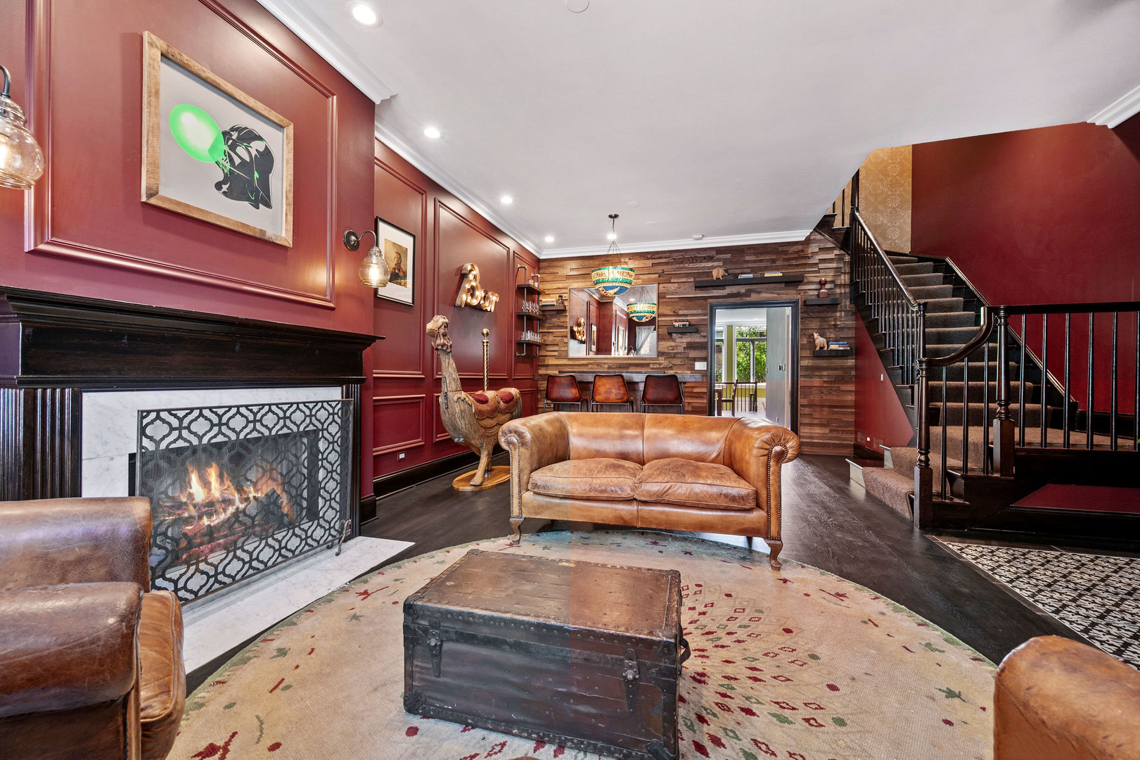 1421 West Lexington Street Chicago, IL 60607 - Photo 7 of 48 a living room with furniture and a fireplace
