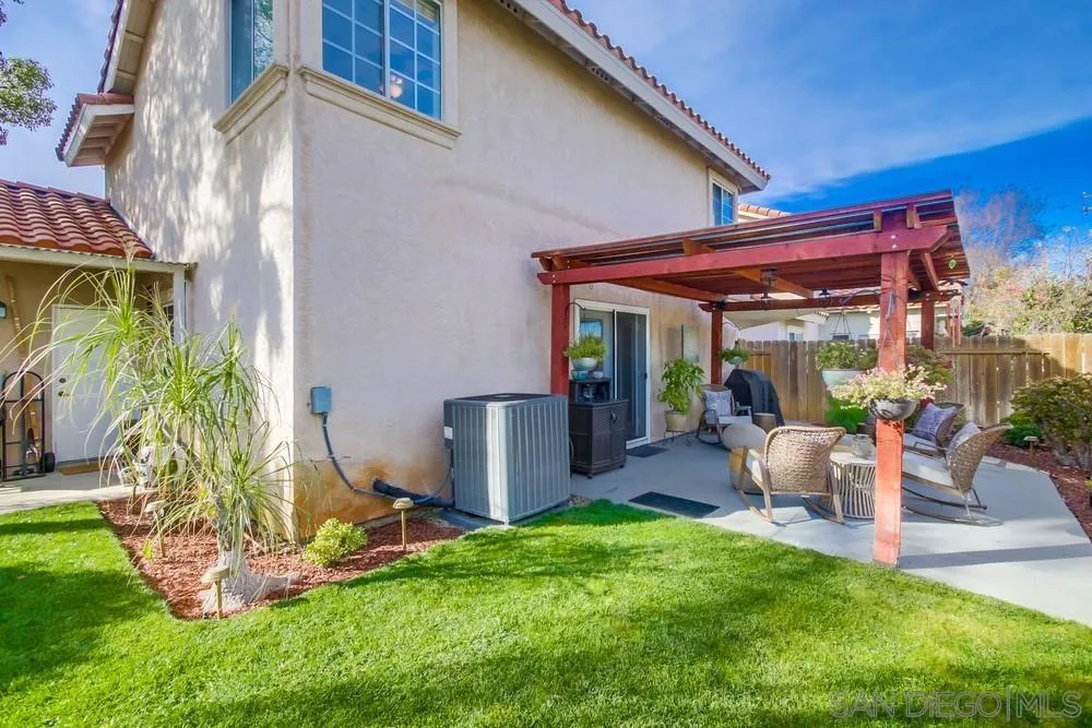 898 Friendly Circle El Cajon, CA 92021 - Photo 34 of 38 a view of a patio with table and chairs under an umbrella