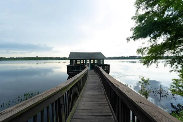 a view of a lake from a balcony