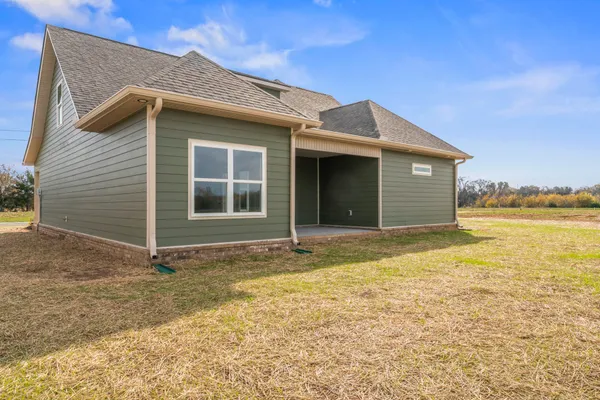 a house with white door