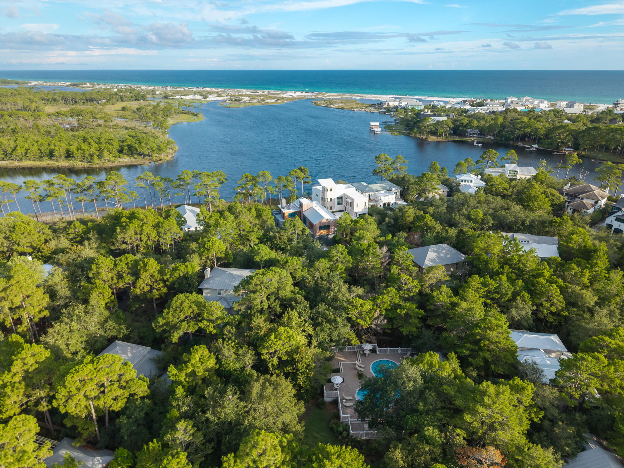 180 Wilderness Way Santa Rosa Beach, FL 32459 - Photo 36 of 69 a view of a lake with beach