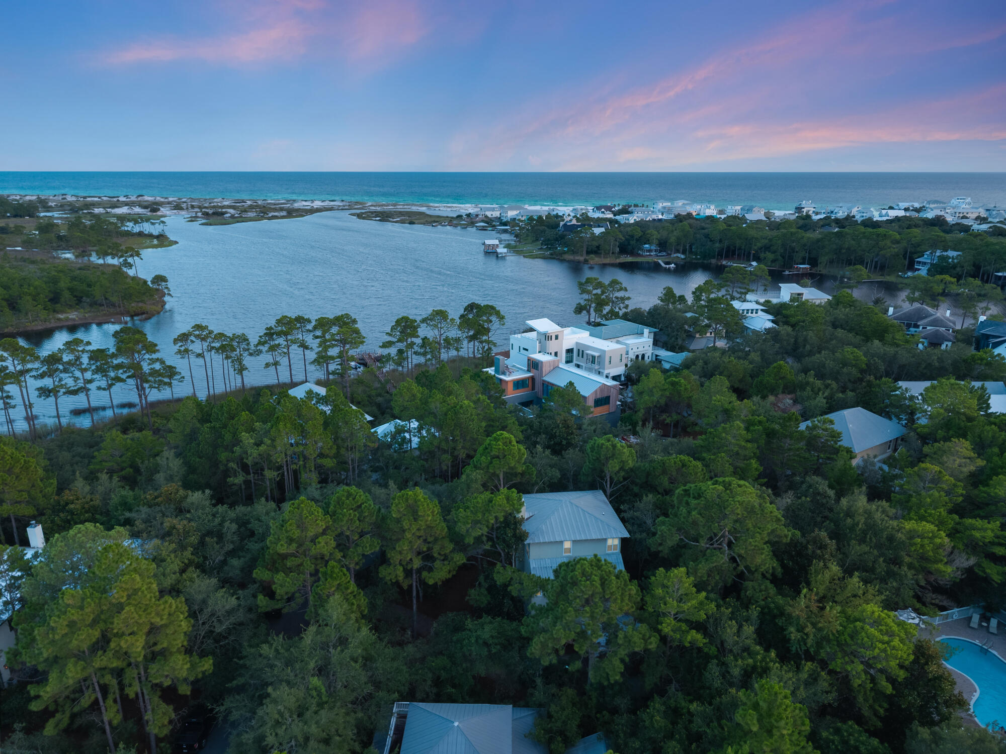 180 Wilderness Way Santa Rosa Beach, FL 32459 - Photo 48 of 69 a view of a lake and green valley