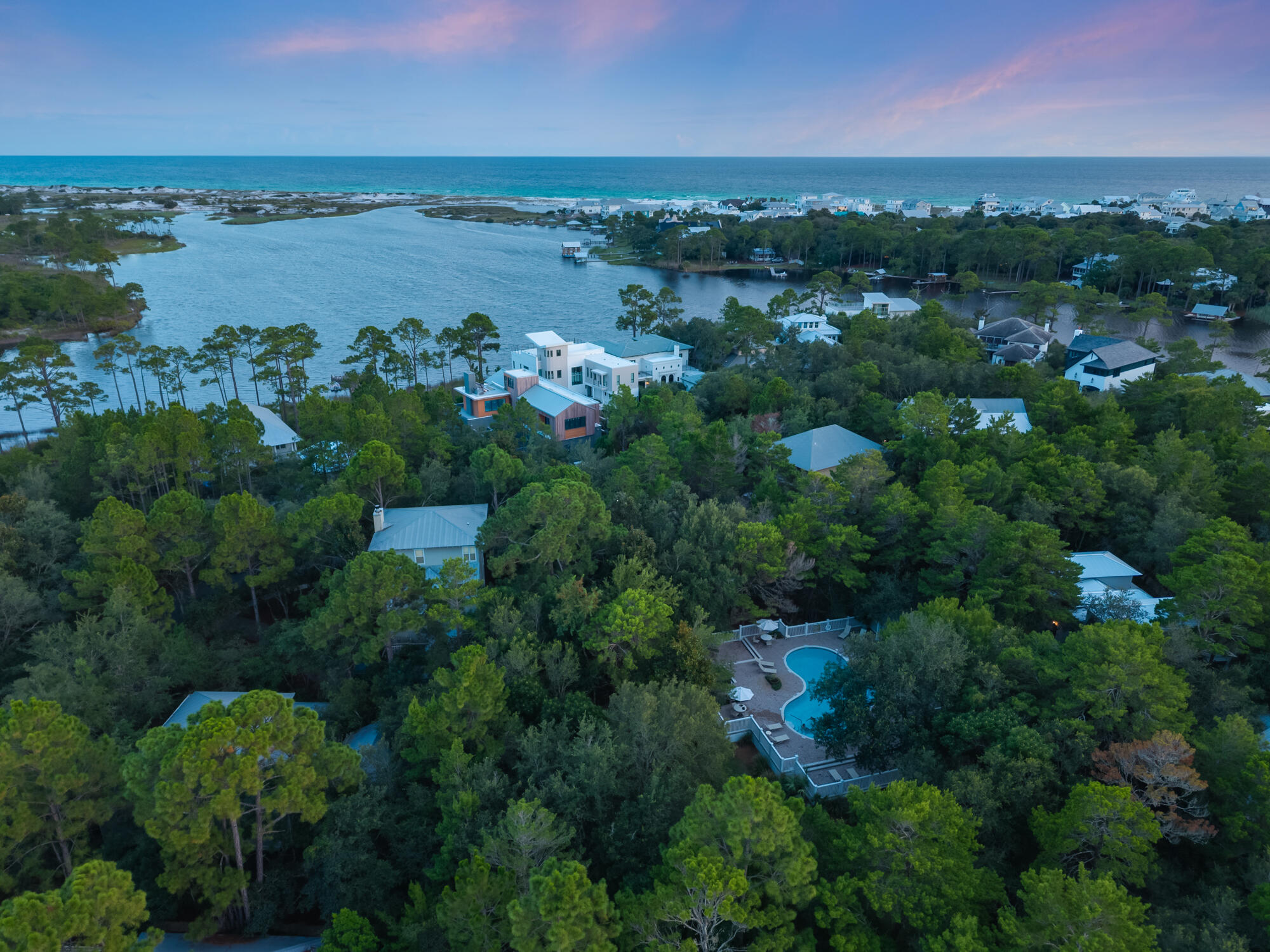 180 Wilderness Way Santa Rosa Beach, FL 32459 - Photo 50 of 69 an aerial view of a houses with outdoor space and lake view