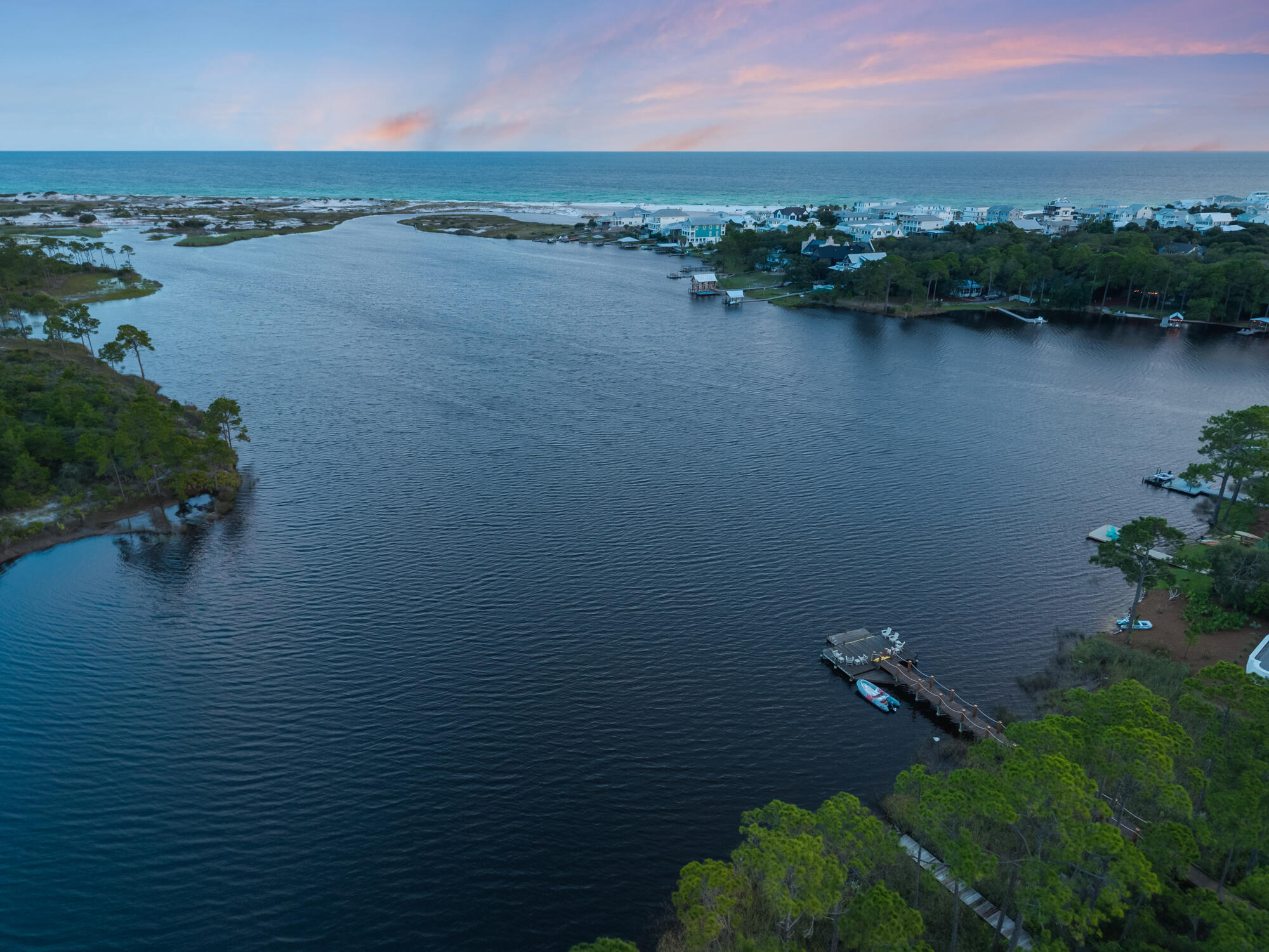 180 Wilderness Way Santa Rosa Beach, FL 32459 - Photo 54 of 69 an aerial view of a residential houses with outdoor space and lake view