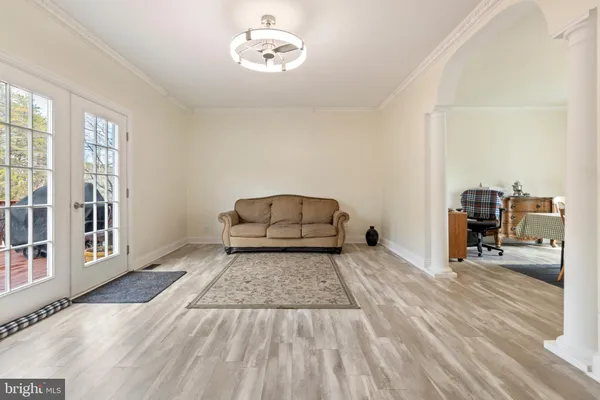 a living room with furniture