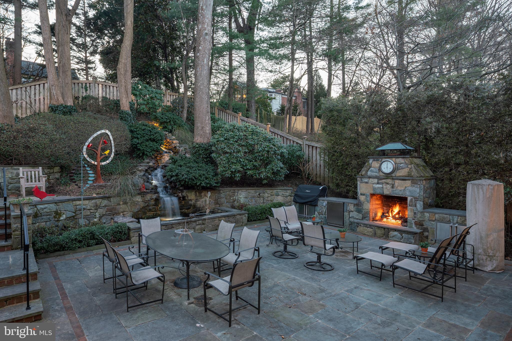5008 Baltan Road Bethesda, MD 20816 - Photo 6 of 76 Waterfall into pond, outdoor kitchen & gas FP