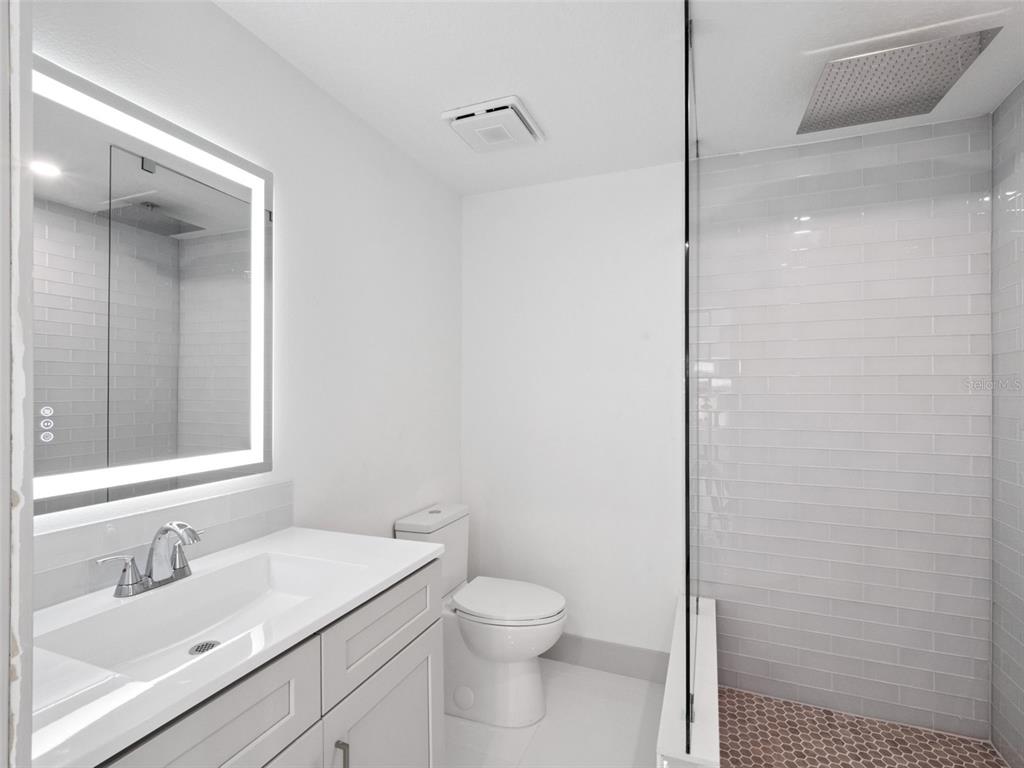 28055 Leuty Road Yalaha, FL 34797 - Photo 18 of 39 a bathroom with a toilet a sink and mirror