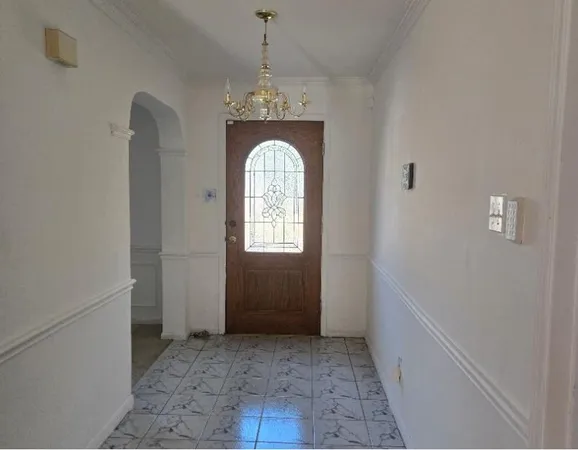 a view of a room with fan