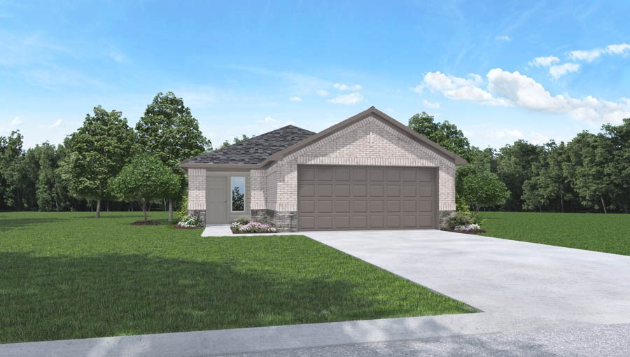 1706 Portia Lane Conroe, TX 77301 - Photo 14 of 21 a front view of a house with a yard and garage
