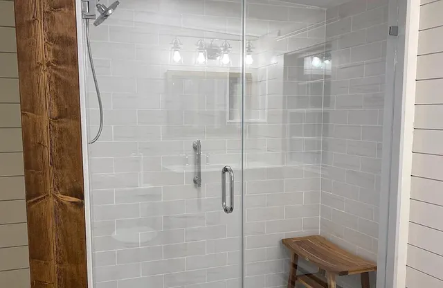 a bathroom with a shower